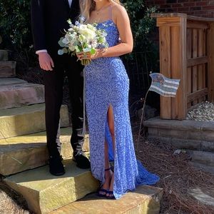 blue primavera couture prom dress!!